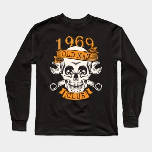 1969 51th Birthday Old man Club Skull and Wrenches Gift Long Sleeve T-Shirt